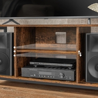 VASAGLE Comoda TV pentru televizor pana la 60 inch, stil industrial, 120x40x50 cm, maro rustic