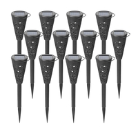 Set 12 Lampi Solare Led pentru Gradina, Flippy, Tip Torta, 36 x 6.8 cm, Buton On-Off, Lumina Alb Rece, Negru