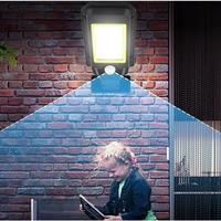 Lampa Solara De Exterior LED Flippy, 23 cm x 11.5 cm, 3072 Lumeni 128 COB LED 25.6 W - echivalent 205 W bec incadescent, IP65, Senzor de Miscare, Senzor de Lumina, 4 Grile, Alb Rece