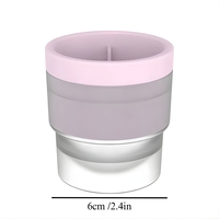 Forma pentru Gheata, Vafy, Sfera XL 6 cm, Silicon Alimentar Premium, Reutilizabila, Topire Lenta pentru Whiskey si Cocktail, Design Stackable, Roz