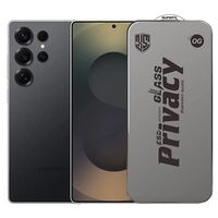 Folie de Protectie pentru Samsung Galaxy S25 Ultra, Vafy, Sticla Securizata ESD Antistatica, Super-X Privacy OG, Margini Negre, 0.30 mm, Transparent Inchis