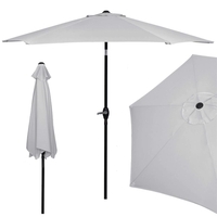 Umbrela terasa gradina, cu manivela si inclinare, diametru 260cm, gri