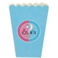 Set 6 Cutii Popcorn Gender Reveal, Vafy, Girl or Boy, din Carton, 13 x 9 cm, Roz/Albastru