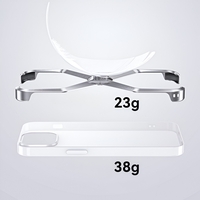 Husa Armor X Compatibila cu iPhone 15, Vafy, Aliaj de Aluminiu, Antisoc, Antizgarieturi, Impermeabila, Margini cu 2 Straturi, Aderent, Montare Usoara, Surubelnita Inclusa, Gri Metalizat