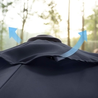 SONGMICS Umbrela de gradina, cu manivela pentru deschidere, sistem inclinare, 300cm, albastru inchis