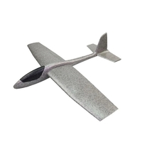 Avion Zburator, Flippy, Tip Planor, 83 cm Lungime, +3 Ani, din Polistiren, Aruncare 10 - 30 m, Gri