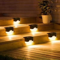 Aplica solara LED pentru Gradina, Flippy, Set 4 Bucati, ABS/Policarbonat, rezistenta la apa IP65, pentru trepte, borduri, terasa, 1.2V, 600mah, 7.9 x 5 cm, Lumina Alb calda, Negru