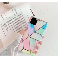Husa protectie pentru Samsung A51 Soft IMD TPU Marble Geometric Roz