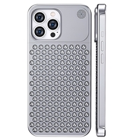 Husa Aromaterapia Compatibila cu iPhone 15 Pro, Vafy, Antisoc, Antizgariere, Protectie Camera si Supraincalzire, din Aliaj de Aluminiu, Argintiu
