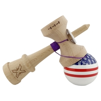 Kendama X Originala CHICANOS, Profesionala, Flippy, Cupe Mari KING SIZE V3, Super Sticky, Gaura in Baza, Rulment Metalic, din lemn 18 cm, Ata 62/65 cm, Mov/Alb