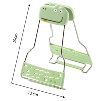 Clema pentru Boluri Creativa, Flippy, Anti-Alunecare, din Silicon, de Uz Casnic, Rezistent la Temperaturi Inalte, Model Animat, 19x12 cm, Verde