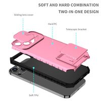 Husa Defender cu Stand pentru iPhone 11 Pro Max, Roz, Suport reglabil, Antisoc, Protectie glisanta pentru camera, Vafy