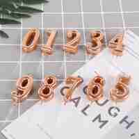 Lumanare de Tort, Flippy, Model Cifra 9, Party, 4.5 x 2.5 cm, din Parafina, Rose Gold