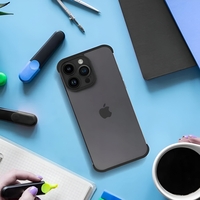 Husa TPU Edgeless Compatibila cu iPhone 15 Pro, Vafy, Protectie pentru Colturi si Camera, Aliaj, Antisoc, Antizgariere, Negru Mat
