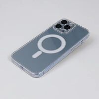Husa protectie Vafy pentru iPhone 13 Mag Safe, 2 in 1 incarcare si magnet, Silicon si Acril, Transparenta