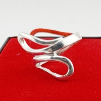 Inel pentru Dama Argint 925, Jolie, Model Sarpe Dublu 5.2 gr, Marimea 57, 2.5 x 2 cm, Argintiu