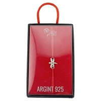 Bratara Dama Argint 925, Jolie, Model Libelula cu Snur Rosu, Pandativ Silver 0.57 gr, Argintiu