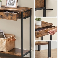 VASAGLE Masa consola pentru hol cu 2 sertare, stil industrial, PAL si cadru metalic, 100x30x80 cm, maro rustic