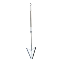 Matura Telescopica, Flippy, cu Doua Capete - Perie/Racleta 23 cm, Lungime 110 cm, din Plastic/Otel/Silicon, Gri
