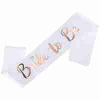 Set de Accesorii pentru Mireasa, Flippy, Coronita, Panglica, Stickere, Voal, Model Bride To Be, Tematica Nunta, Alb-Roz