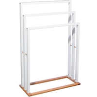 Suport prosoape 5Five Lysandre cu 3 rafturi, 55x24x82 cm, bambus alb