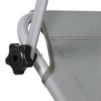 Sezlong pliabil cu parasolar, 188x57x38cm, sarcina 120kg, gri