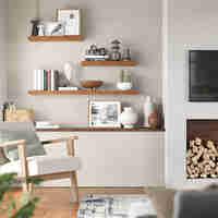 VASAGLE Raft de perete suspendat plutitor, MDF, sistem montare inclus, 80x20x4cm, vintage maro