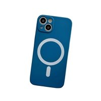 Husa MagSafe pentru Apple iPhone 14 Pro, Silicon, Protectie pentru camera, Magnetica, Incarcare Wireless, Vafy, Albastru