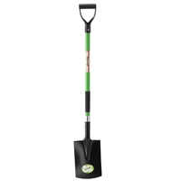 Lopata gradina cu lama dreapta, coada din fibra de sticla 120 cm, maner tip D, negru si verde