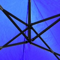 Cort tip pavilion cu 3 pereti laterali, structura solida otel si acoperis impermeabil PVC, 3x3 m cu inaltime reglabila, albastru