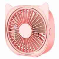 Mini ventilator pentru birou cu usb, Vafy, rotire 360 grade, 3 viteze, 13.5 x 12,8 cm, Roz