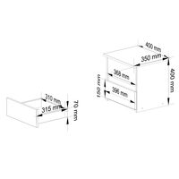Noptiera cu 1 sertar, PAL laminat 16mm, 40x35x40 cm, alb