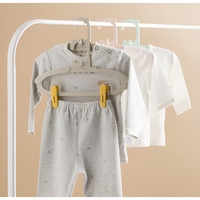 Set 10 de Cleme pentru Haine, Flippy, de Prindere pentru Pantaloni, Atasabile la Umerase, 1.6x2.3x6.35 cm, Galben