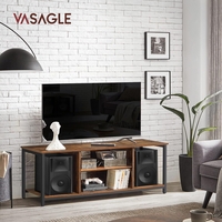 VASAGLE Comoda TV pentru televizor pana la 60 inch, stil industrial, 120x40x50 cm, maro rustic