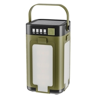 Lampa pentru Camping, Flippy, Lampa LED, Reincarcabila Solar si cablu TYPE-C, Tip Felinar 4 Laturi si Lanterna in Baza, Impermeabila, 12.5 x 7 x 7 cm, Verde