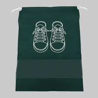 Sac depozitare incaltaminte, pentru voiaj sau depozitare, rezistent la praf, compatibil cu masina de spalat, 27 x 36 cm, verde inchis