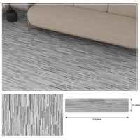 Set 36 Placi Autoadezive pentru Pardoseala, Vafy, din PVC, Impermeabil, Ignifug, Usor de Curatat, Dimensiune Placa 91.44 x 15.24 cm, Grosime 1.5 mm, Acoperire 5 m2, Model 4, Gri