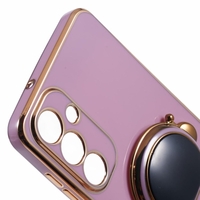 Husa Telefon 2in1, Vafy, Compatibila Samsung Galaxy S24 Ultra, Carcasa TPU cu Suport Inclus Tip Astronaut, Protectie Camere, Mov