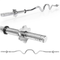 Bara haltera curbata Z pentru greutati, 120 cm, diametru 25 mm, otel cromat, incarcare maxima 140 kg