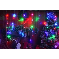 Sectiune Instalatie de Craciun Vafy® Tip Turturi, Flash 5 m, 143 LED-uri, Interconectabila, Fir Transparent, RB-RG, Atentie! nu contine alimentator