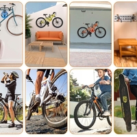 Suport bicicleta pliabil pentru perete, cu unghi reglabil, metal, 36x26x15 cm