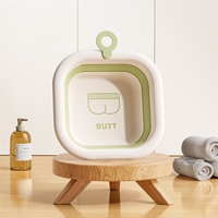 Cada Pliabila pentru Baie pentru Copii, Flippy, Cadita pentru Bebelusi, Model Patrat pentru Fundulet, Verde, 30x30x3.5 cm, 3.5 L