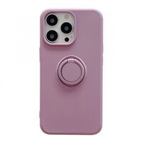 Husa protectie Vafy compatibila cu Apple iPhone 13 Pro Liquid Silicone Ring cu suport rotativ Mov