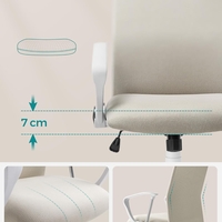 SONGMICS Scaun de birou ergonomic, reglabil pe inaltime, functie balans, maxim 120 kg, 64x64x120 cm, bej