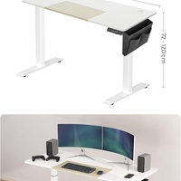 SONGMICS Birou cu reglaj electric pe inaltime, memorie cu 4 inaltimi, 60x140x(72-120)cm, alb