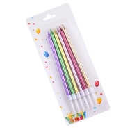 Set 6 Lumanari de Tort, Flippy, din Parafina, 11 x 0.4 cm, Lucioase, Multicolor