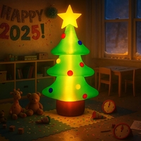 Brad gonflabil de exterior decor de Craciun, iluminare LED, compresor integrat, 125 cm, verde
