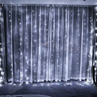 Instalatie Craciun, Tip Perdea, IP44, 10 m x 2 m, 1200 LED-uri, Alb rece, cu flash, Transformator cu telecomanda, Interconectabila, Prelungitor 3 m inclus, Fir transparent, Interior/ Exterior, Vafy