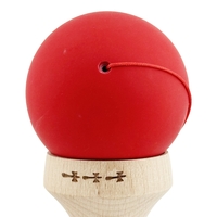 Kendama X Originala, Profesionala, Flippy, Cupe Mari KING SIZE V3, Rubber Grip, Gaura in Baza, Rulment Metalic, din lemn 18 cm, Ata 62/65 cm, Gradient Rosu/Alb