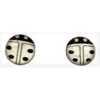 Cercei Din Argint 925, Jolie Silver, Model Buburuză, Placaj Cu Rodiu, 0.38g
